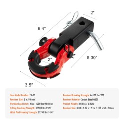 Sakkelivetokoukku 2 tuuman vastaanottimelle hiiliteräs Q235 D-sakkeli mukana