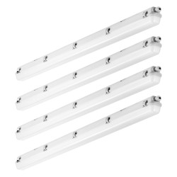 LED-höyrytiivis PC-muovinen valaisin 1270 mm 60W 7400 lm IP65 5000K 4 kpl