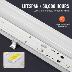 LED höyrytiivis valaisin 1270 mm 4 kpl 40/50/60W IP65 5000K