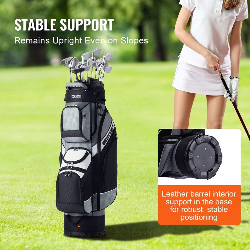 Golfkärrylaukku 14-osastoinen yläosa 13 taskulla vedenpitävä nailon 1050 mm