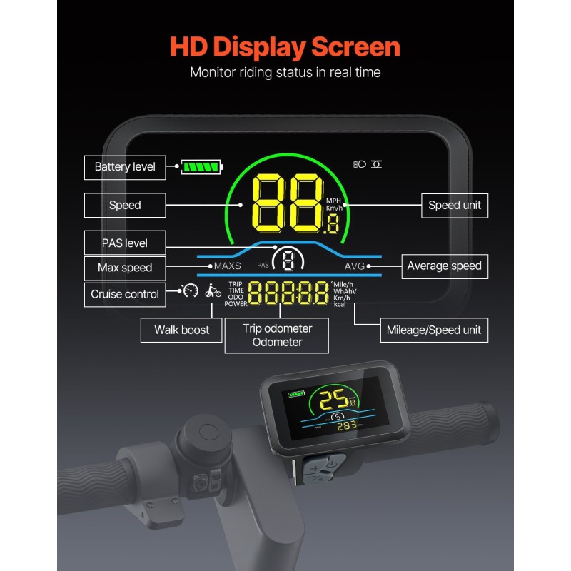 Etupyörän muunnossarja sähköavusteiseen pyörään 1000W 48V 26-tuumaiselle vanteelle LCD-näytöllä PAS-järjestelmällä
