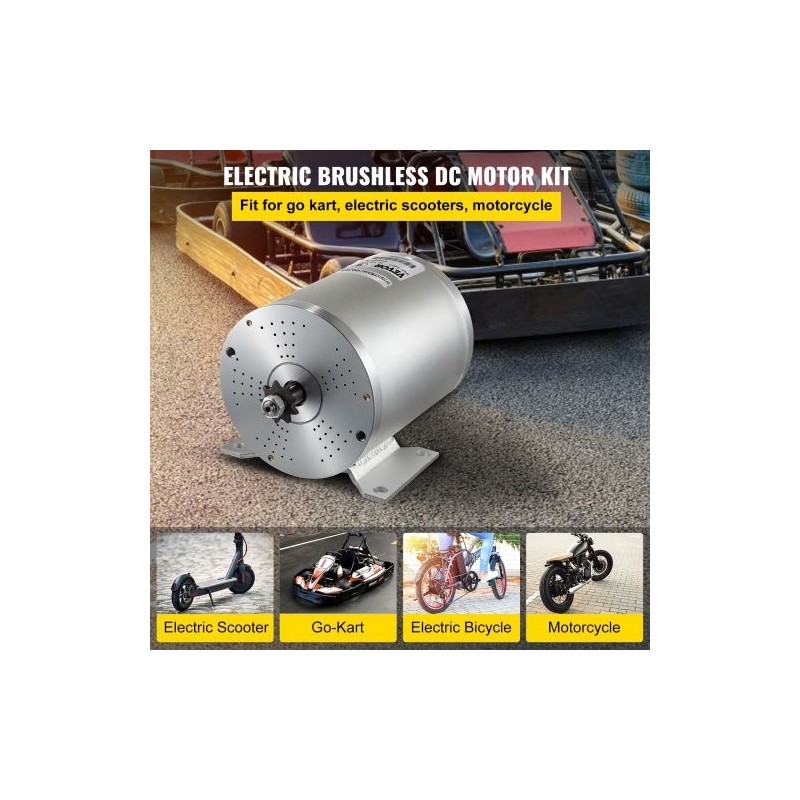 Harjaton 48V 1800W tasavirtamoottoripaketti täysin kuparikäämitys alumiinikuori nopeudensäädin kaasupoljin ja johtosarja