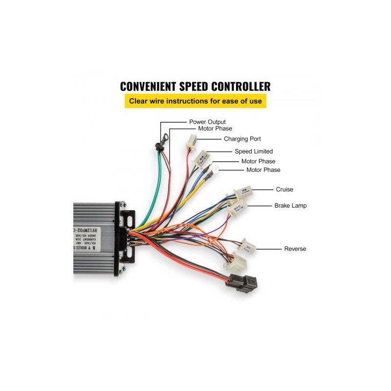 Harjaton 48V 1800W tasavirtamoottoripaketti täysin kuparikäämitys alumiinikuori nopeudensäädin kaasupoljin ja johtosarja