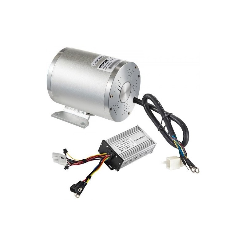 Harjaton 48V 1800W tasavirtamoottoripaketti täysin kuparikäämitys alumiinikuori nopeudensäädin kaasupoljin ja johtosarja