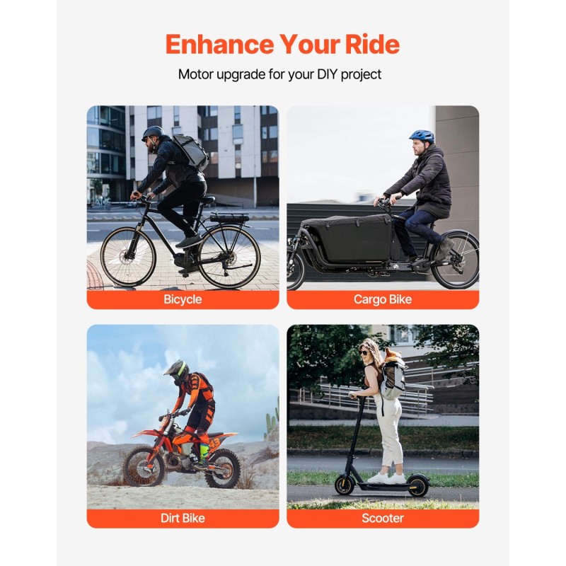 Harjaton tasavirtamoottori 48V 1800W 4500 kierrosta minuutissa 4 N·m sähköpyöriin