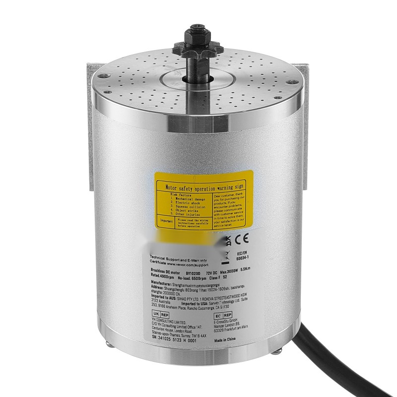 Harjaton 72V 3000W tasavirtamoottori sähköpyöriin ja sähköskoottereihin