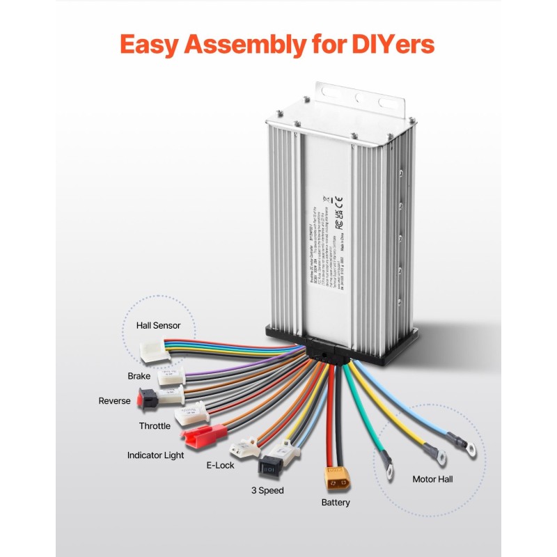 Harjaton tasavirtamoottoripaketti 2000W 60V 4500 r/min XT60-liittimellä sähköpyöriin ja skoottereihin
