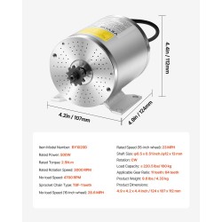 Harjaton moottoripaketti 500W 36V 2,5 N·m nopeudensäätimellä kaasukahvalla