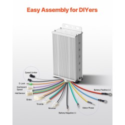 Harjaton 500W 48V tasavirtamoottoripaketti päivitetyllä ohjaimella sähköpyöriin skoottereihin ja mopoihin
