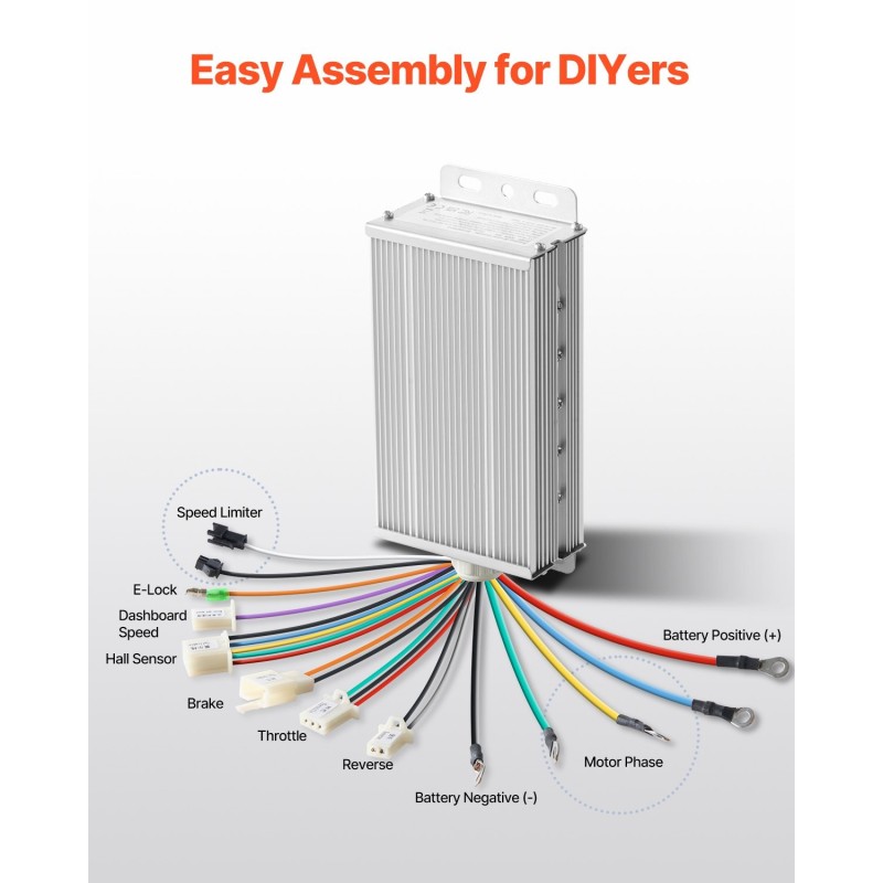 Harjaton 500W 48V tasavirtamoottoripaketti päivitetyllä ohjaimella sähköpyöriin skoottereihin ja mopoihin