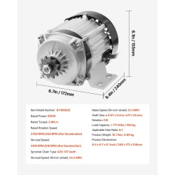 Harjaton 500W 48V tasavirtamoottoripaketti päivitetyllä ohjaimella sähköpyöriin skoottereihin ja mopoihin