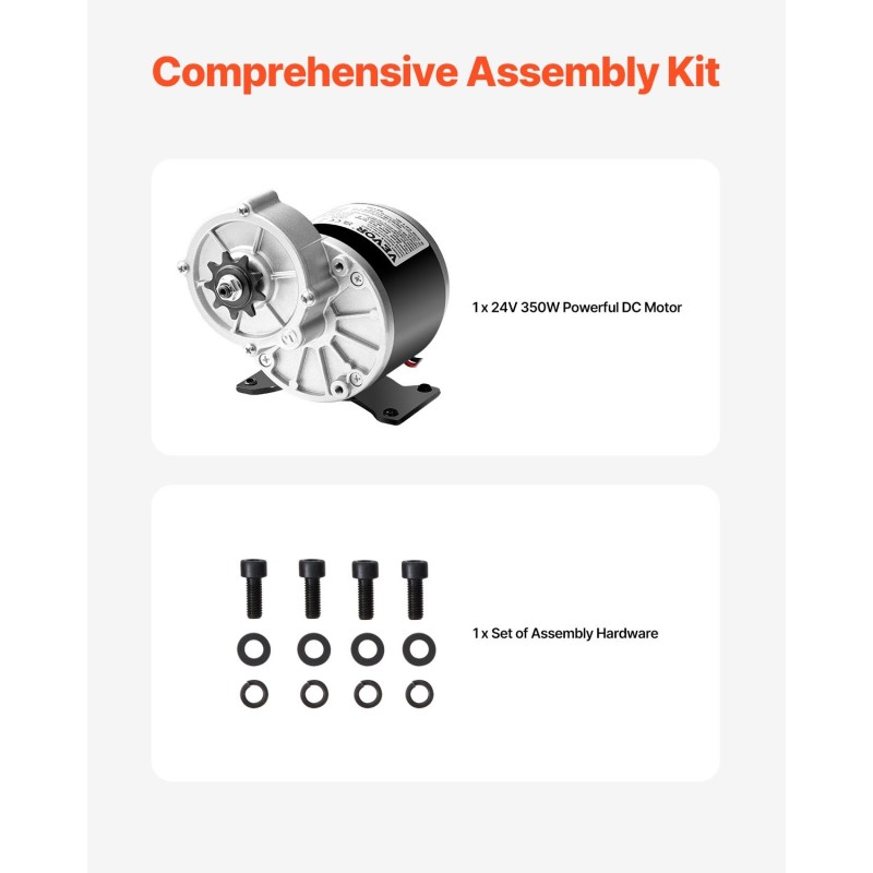 Harjallinen tasavirtamoottori 350 W 24 V sähköpyöriin ja skoottereihin