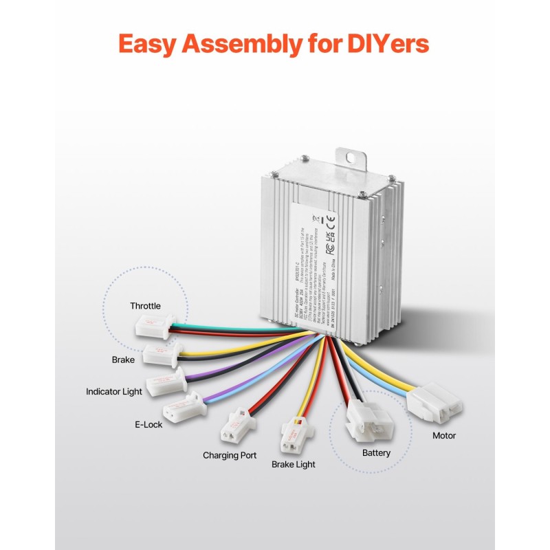Harjallinen tasavirtamoottoripaketti 450 wattia 36 volttia 3000 kierrosta minuutissa ohjaimella kupariytimellä