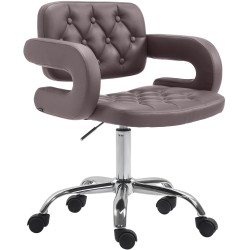 Dublin säädettävä työjakkara keinonahkapäällysteellä ja käsinojilla