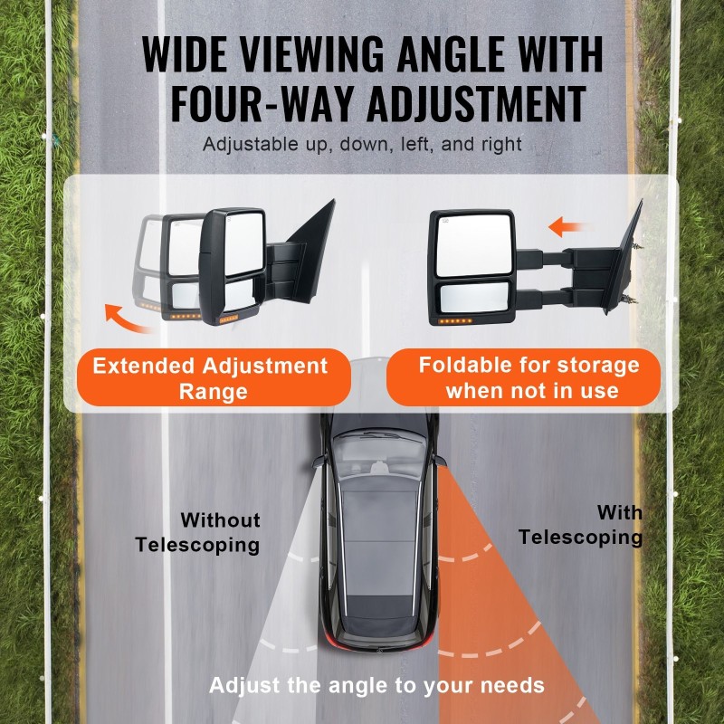 Peräkärrypeilit pari 2004–2014 Ford F150 sähkösäätöiset lämmitettävät suuntavaloilla allasvaloilla taso- ja kuperalasit