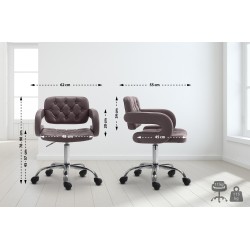 Dublin säädettävä työjakkara keinonahkapäällysteellä ja käsinojilla