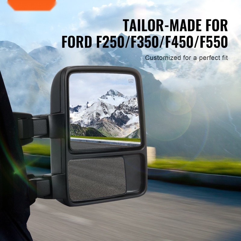 Vetokoukkupeilit vasen ja oikea Ford F250–F550 2008–2016 lämmitetyt suuntavalolla musta