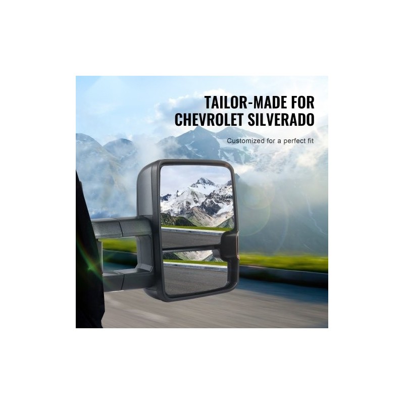 Vetypeilit pari musta sähkösäädöllä lämmitys suuntavalo LED-ajovalo Chevrolet Silverado 2003–2007 GMC Cadillac