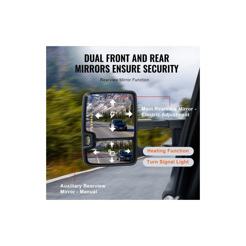 Vetypeilit pari musta sähkösäädöllä lämmitys suuntavalo LED-ajovalo Chevrolet Silverado 2003–2007 GMC Cadillac