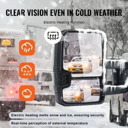 Vetypeilit pari musta sähkösäädöllä lämmitys suuntavalo LED-ajovalo Chevrolet Silverado 2003–2007 GMC Cadillac