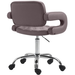 Dublin säädettävä työjakkara keinonahkapäällysteellä ja käsinojilla