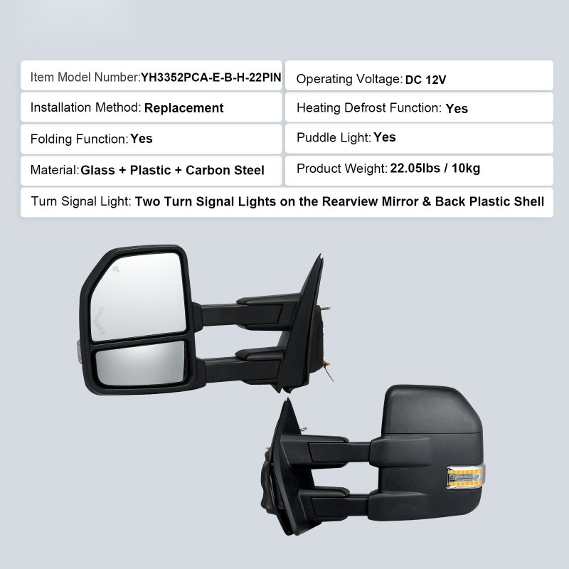 Vetpeilit vasen ja oikea pari sähkösäätöiset lämmitettävät suuntavilkulla maavalaisimella Ford F150 2015–2018
