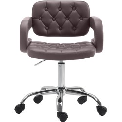 Dublin säädettävä työjakkara keinonahkapäällysteellä ja käsinojilla