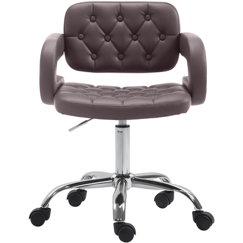 Dublin säädettävä työjakkara keinonahkapäällysteellä ja käsinojilla