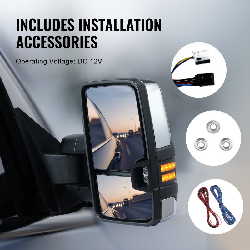 Vetypeilisarja pari sähköisesti säädettävä ja lämmitettävä suuntavalolla Chevrolet Silverado 2003–2007