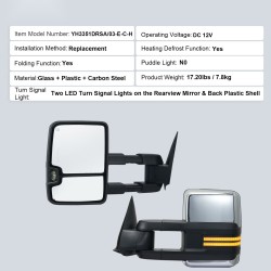 Vetypeilisarja pari sähköisesti säädettävä ja lämmitettävä suuntavalolla Chevrolet Silverado 2003–2007