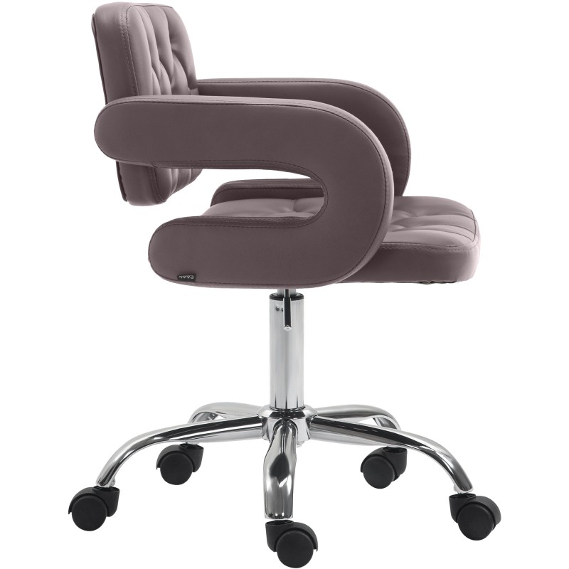 Dublin säädettävä työjakkara keinonahkapäällysteellä ja käsinojilla