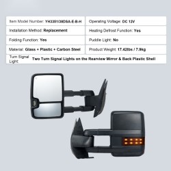 Peruutuspeilit sähkösäätöiset lämmitettävät laajennetut Chevrolet Silverado GMC Cadillac 2007–2014