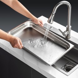 Täysikokoiset höyrypannut 201 ruostumatonta terästä 6 kpl 67 mm syvät ammattikeittiöön