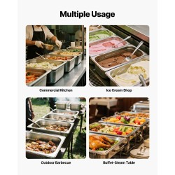 Täysikokoinen GN 1/1 ruostumaton teräs höyryvuoka 145 mm 20,5 l