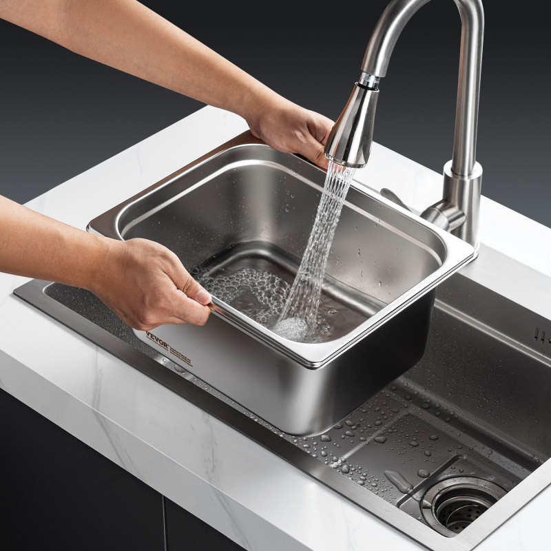 Höyrypataruukku 1/2-koko ruostumatonta terästä 6 tuumaa syvä 6 kpl