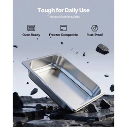 Höyryastia ruostumatonta terästä 1/2-kokoinen 63,5 mm syvä 3,8 L 4 kpl