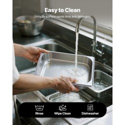 Höyryastia ruostumatonta terästä 1/2-kokoinen 63,5 mm syvä 3,8 L 4 kpl