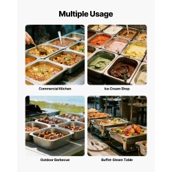 Höyryastia ruostumatonta terästä 1/2-kokoinen 98 mm 6 l 6 kpl