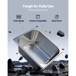 Ruostumaton teräs GN-astia puolikokoinen 148 mm syvä 9 litraa kansilla 2 kappaletta