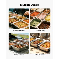 Ruostumaton teräs GN-astia puolikokoinen 148 mm syvä 9 litraa kansilla 2 kappaletta