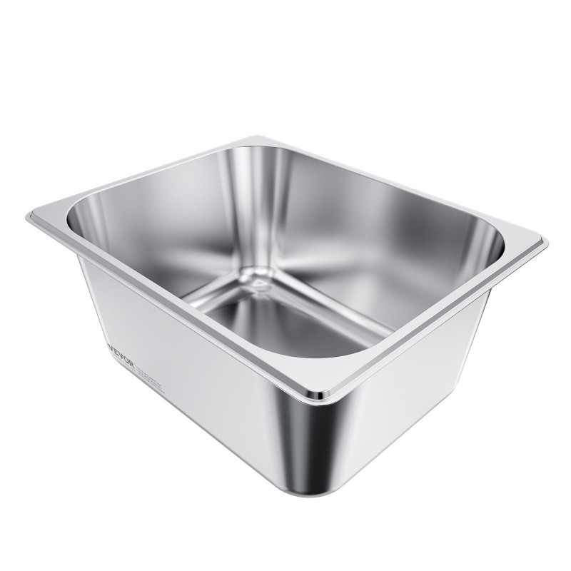 Ruostumaton teräs GN-astia puolikokoinen 148 mm syvä 9 litraa kansilla 2 kappaletta