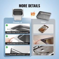 GN-hotelivuokat SUS201-ruostumaton teräs 1/6 GN-koko 6 kpl 6 tuumaa syvät ammattikeittiöille