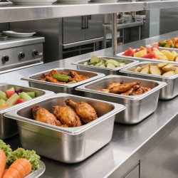 Vuoka 1/6 kokoinen ruostumaton teräs 100 mm 1,7 l 6 kpl