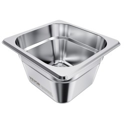 Vuoka 1/6 kokoinen ruostumaton teräs 100 mm 1,7 l 6 kpl