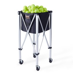 Tennispallokärry taittuva 180 pallolle alumiinirunko 600D nailonkori pyörillä