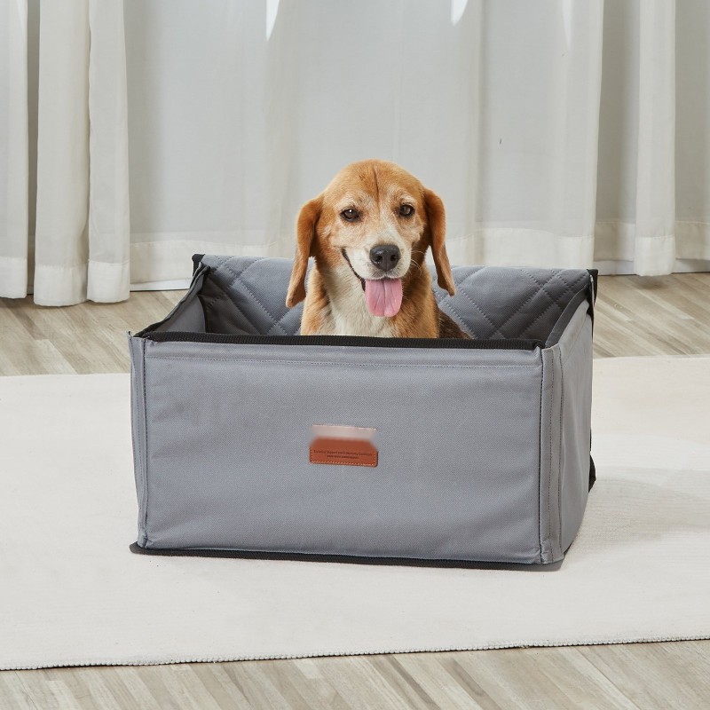 Koiran turvaistuin autoon 600D vedenpitävä kangas lasikuitutangot 26 paunaa harmaa