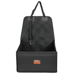 Koiran autosänky vedenpitävä kangas puuvillatäytteinen tukeva runko enintään 12 kg musta