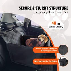 Koiran autopenkki takapenkille 600D Oxford-kangas vesitiivis tukeva tukirakenne turvahihnalla jopa 18 kg