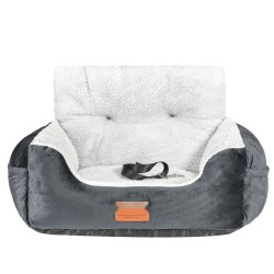 Koiran turvaistuin autoon harmaa plyysipinta irrotettava päällinen alle 9,1 kg