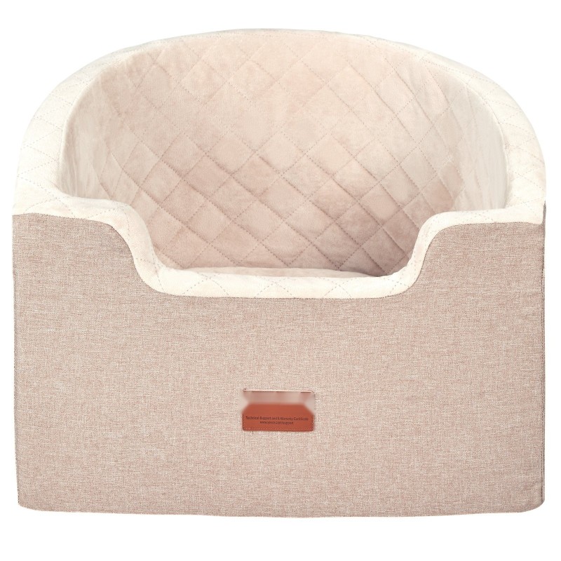 Koiran autopenkki vesitiivis Oxford-kangas sienipehmuste turvatalutushihna säilytystasku irrotettava päällinen vaaleanruskea ja